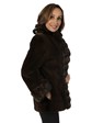 Woman's Brown Degrade Sheared Mink Fur Jacket with Chinchilla