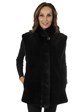 Woman's Deepest Brown Sheared Mink Fur Vest/Reversible