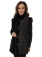 Woman's Deepest Brown Sheared Mink Fur Vest/Reversible