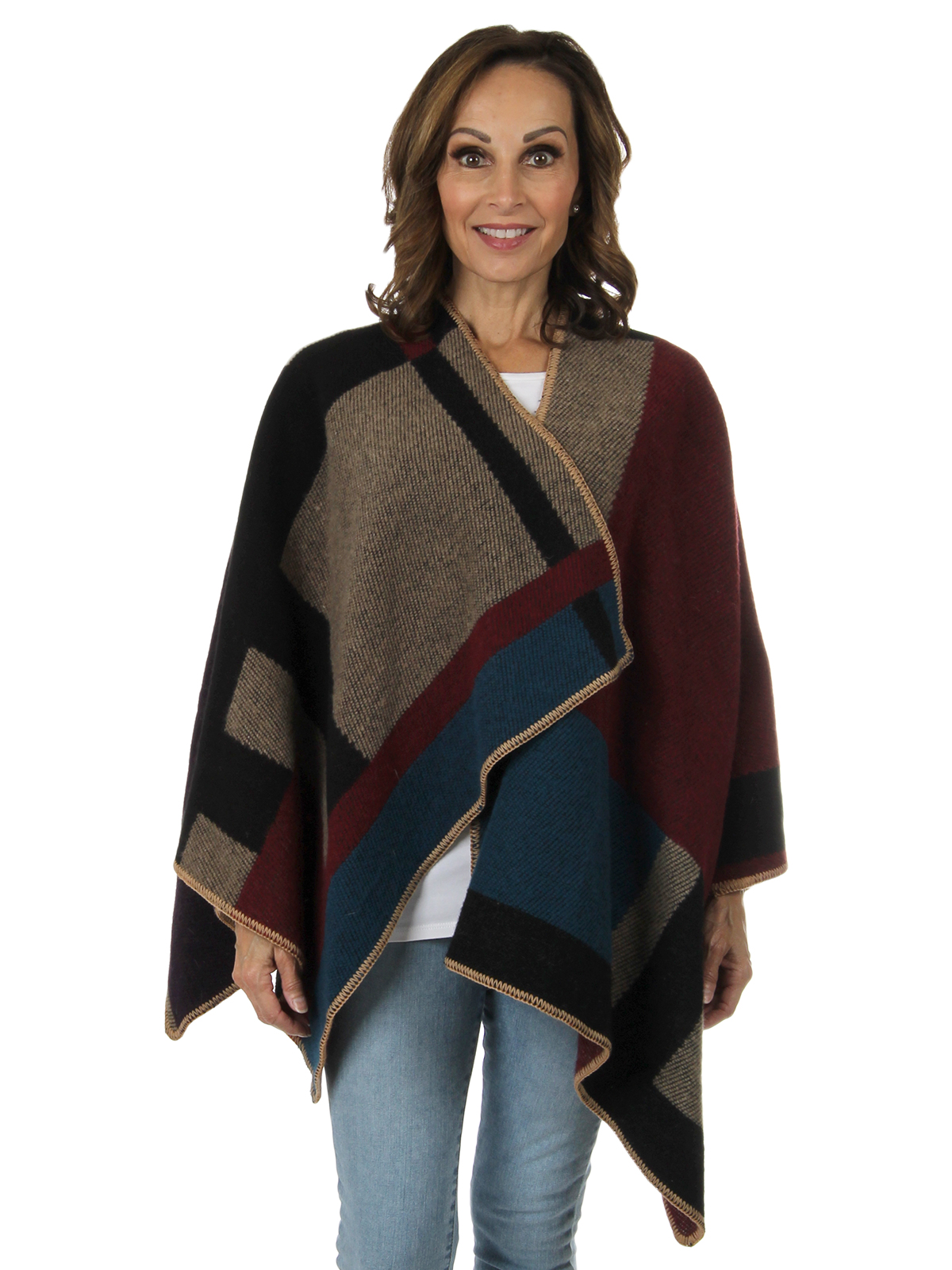 Woman's Multi-Colored Wool Wrap - One Size Fits All | Estate Furs