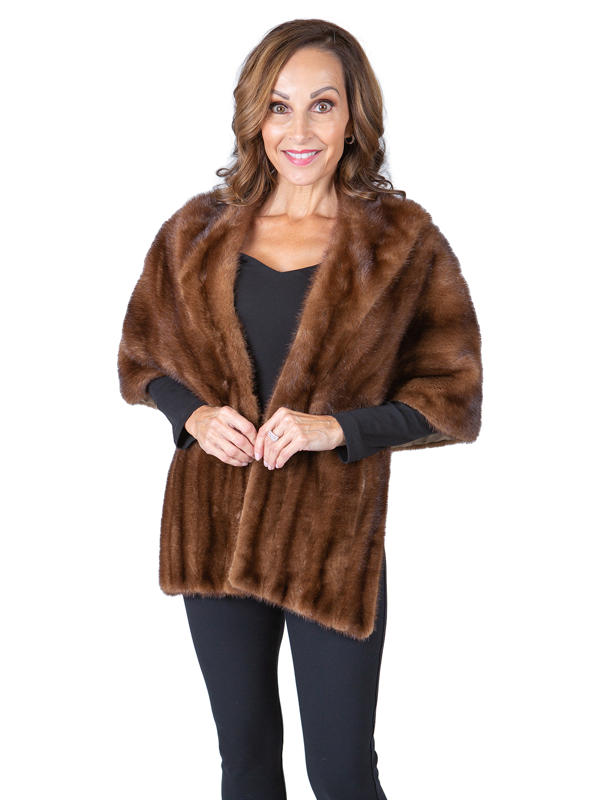 Woman's Mahogany Female Mink Fur Stole