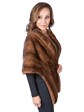 Woman's Mahogany Female Mink Fur Stole