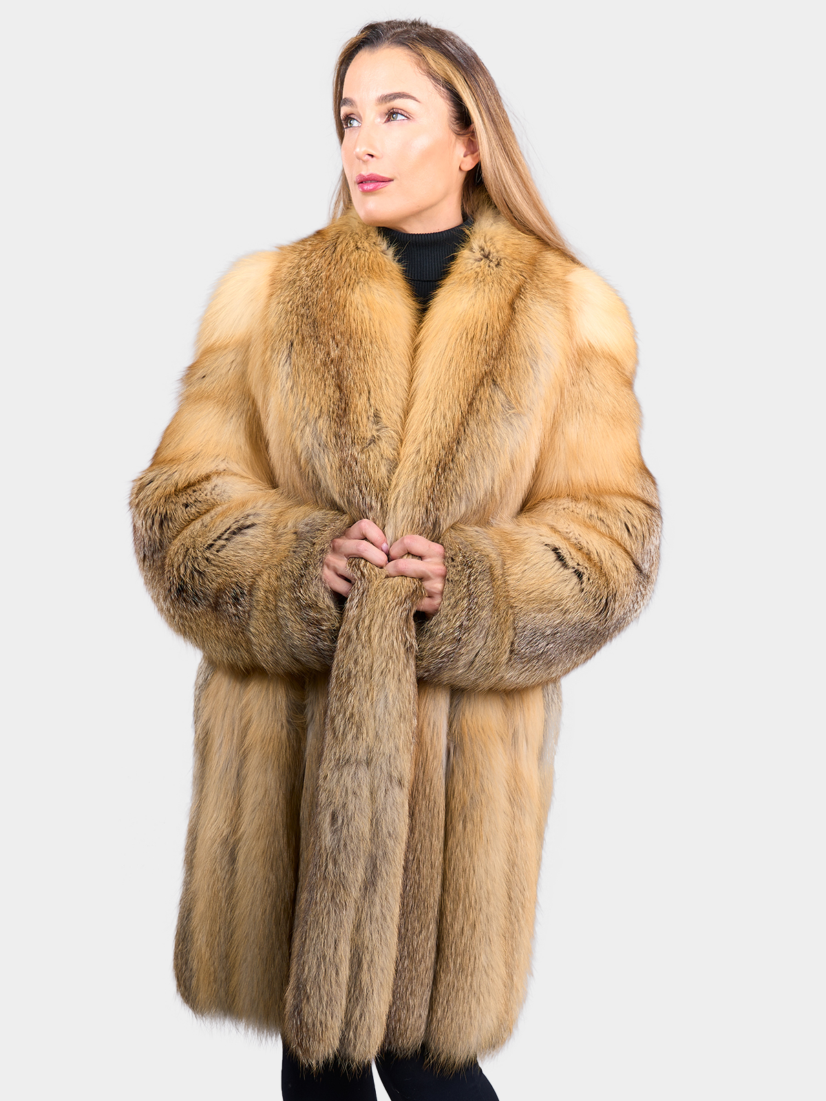 Woman's Natural Golden Isle Fox Fur Stroller