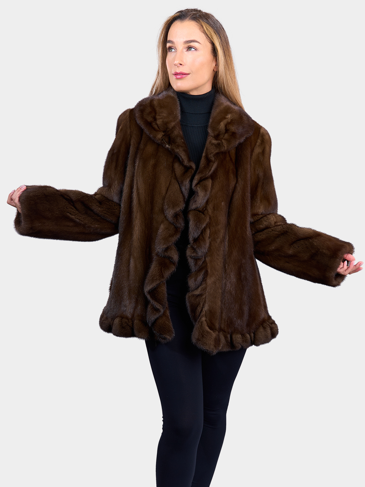 Mahogany Female Mink Fur Jacket - Women's Medium | Estate Furs