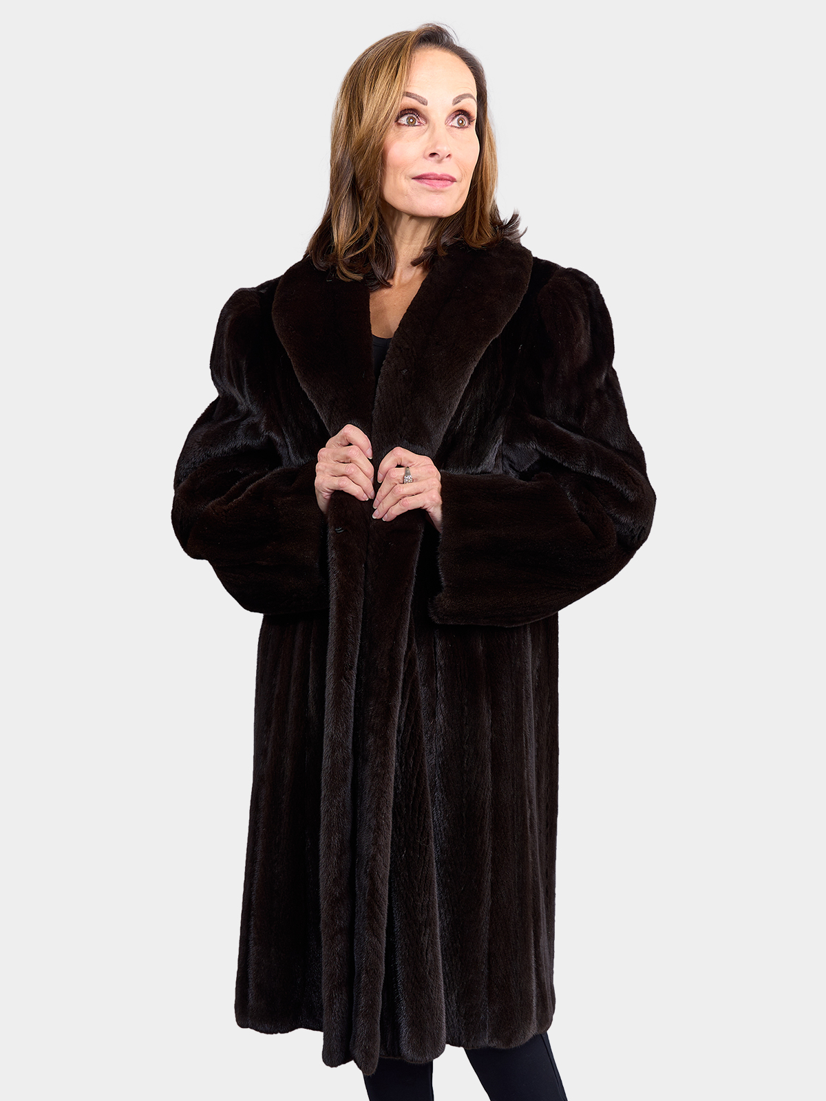 Woman's Ranch Female Mink Fur 3/4 Coat