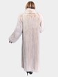 Woman's Blush Mink Fur Coat with Fox Sleeves and Tuxedo Front