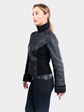 Woman's Artico Black Shearling Lamb Fur Jacket