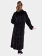 Woman's Black Sheared Mink Fur Lined Raincoat