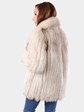 Woman's Natural Blue Fox Fur Cord Cut Jacket