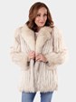 Woman's Natural Blue Fox Fur Cord Cut Jacket