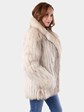 Woman's Natural Blue Fox Fur Cord Cut Jacket