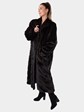 Woman's Ranch Female Mink Fur Coat with Directional Body