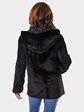 Woman's Black Sheared Mink Fur Parka Reversible