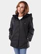 Woman's Black Sheared Mink Fur Parka Reversible