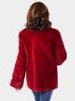 Woman's Red Sheared Beaver Fur Jacket