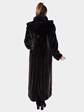 Woman's Ranch Mink Fur Coat with Sheared Beaver Trim and Detachable Hood