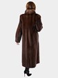 Woman's Mahogany Mink Fur Coat with Crystal Fox