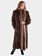 Woman's Mahogany Mink Fur Coat with Crystal Fox