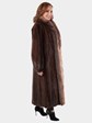 Woman's Mahogany Mink Fur Coat with Crystal Fox