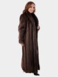 Woman's Medium Tone Long Hair Beaver Fur Coat