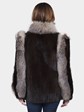 Woman's Ranch Mink Fur Jacket with Indigo Fox Trim