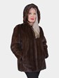 Woman's Mahogany Female Mink Fur Parka