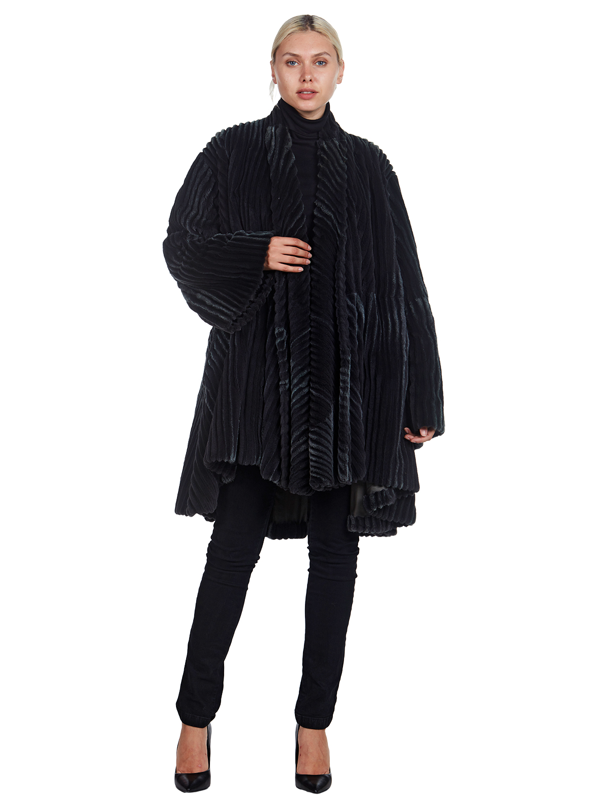 Donna Karan Dark Grey Sheared Mink Coat- Women's Mink Coat - XL| Estate ...