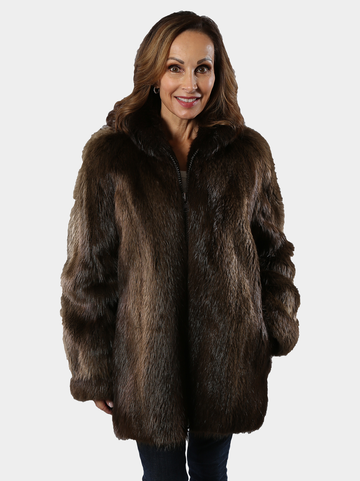 Woman's Medium Tone Beaver Jacket