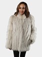 Woman's Blue Fox Fur Cord Cut Jacket