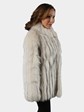 Woman's Blue Fox Fur Cord Cut Jacket