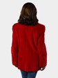 Woman's Giorgio Armani Red Sheared Mink Fur Jacket