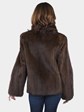 Woman's Mahogany Cord Cut Mink Fur Jacket