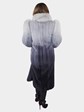 Woman's Grey Degrade Female Mink and Fox Fur Coat