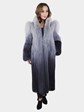 Woman's Grey Degrade Female Mink and Fox Fur Coat