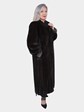 Woman's Ranch Mink Fur Coat with Blue Iris Mink Trim