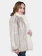 Woman's Blue Fox Fur Jacket with Shadow Fox Tuxedo