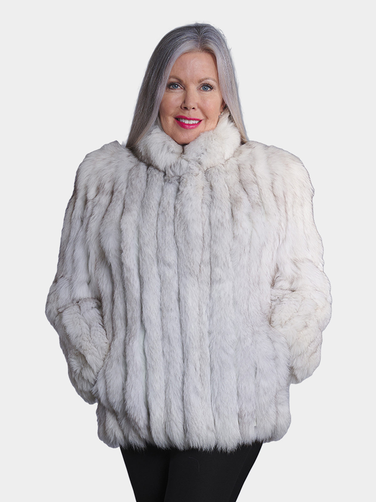 Woman's Blue Fox Fur Jacket