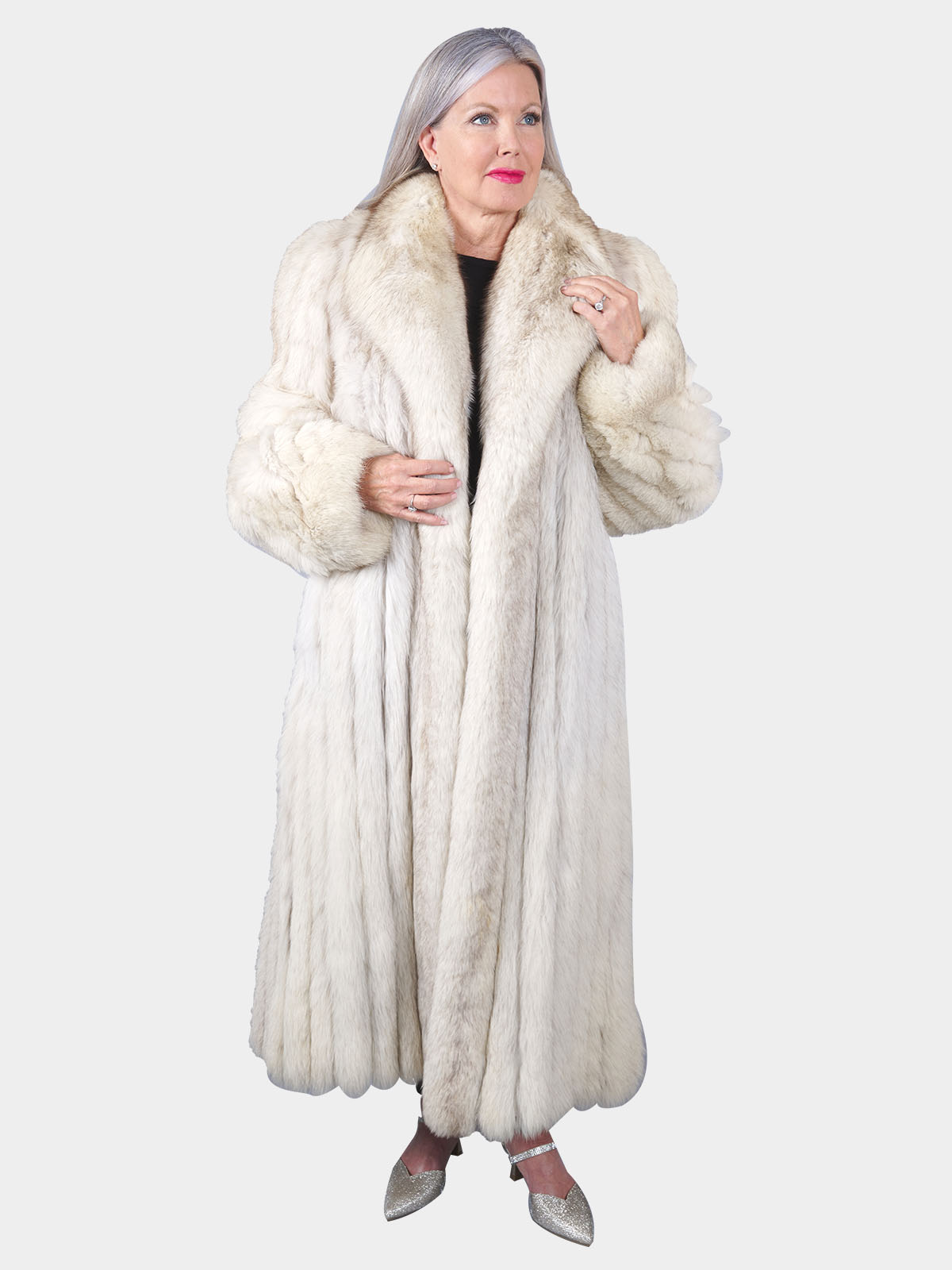 Woman's Blue Fox Fur Coat