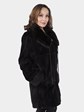 Woman's Black Sheared Mink Fur Stroller