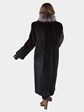 Woman's Ranch Mink Fur Coat with Silver Fox