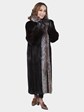 Woman's Ranch Mink Fur Coat with Silver Fox