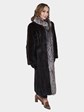 Woman's Ranch Mink Fur Coat with Silver Fox