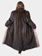 Woman's Mahogany Mink Fur Coat with Crystal Fox