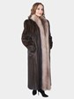 Woman's Mahogany Mink Fur Coat with Crystal Fox