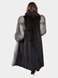 Woman's Ranch Mink Fur Coat with Indigo Fox