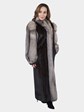 Woman's Ranch Mink Fur Coat with Indigo Fox