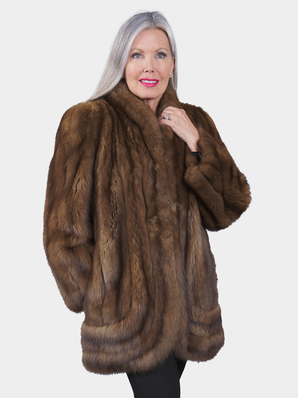 Woman's Natural Sable Fur Stroller