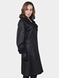 Woman's Christ Black Shearling Lamb Fur Stroller