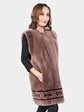 Women's Beige Sheared Beaver Fur Vest