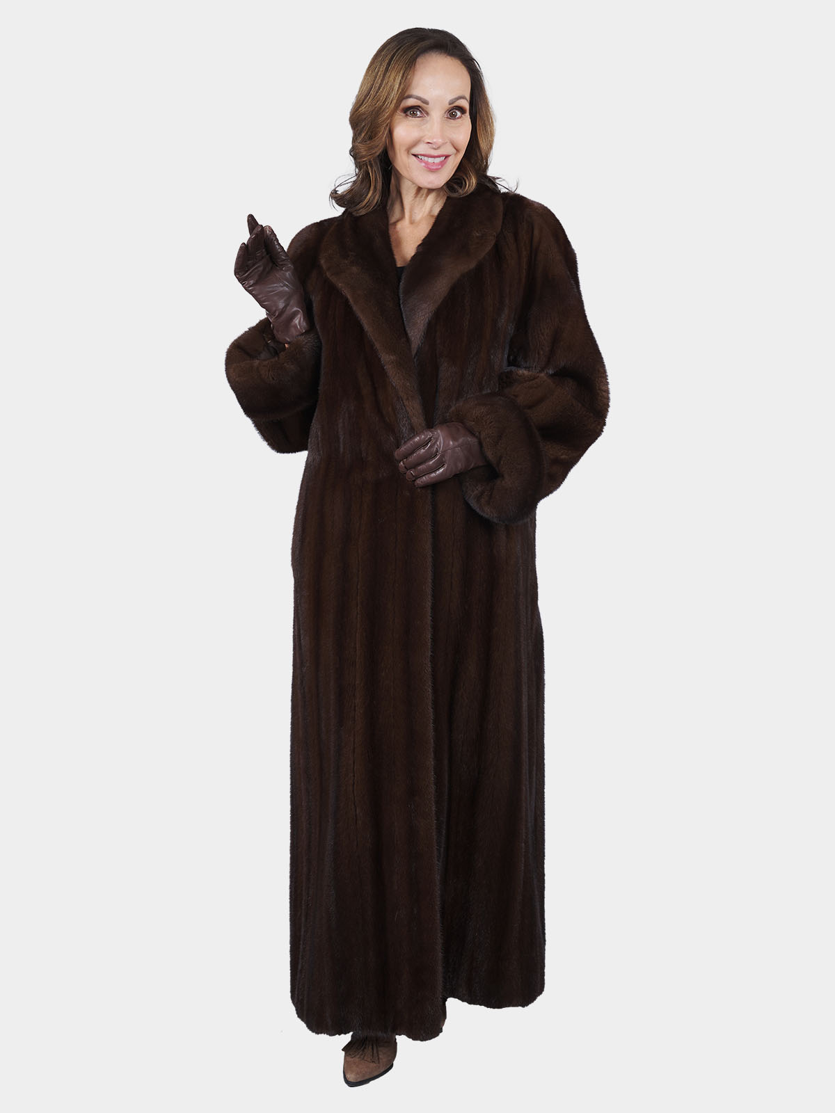 Woman's Mahogany Female Mink Fur Coat